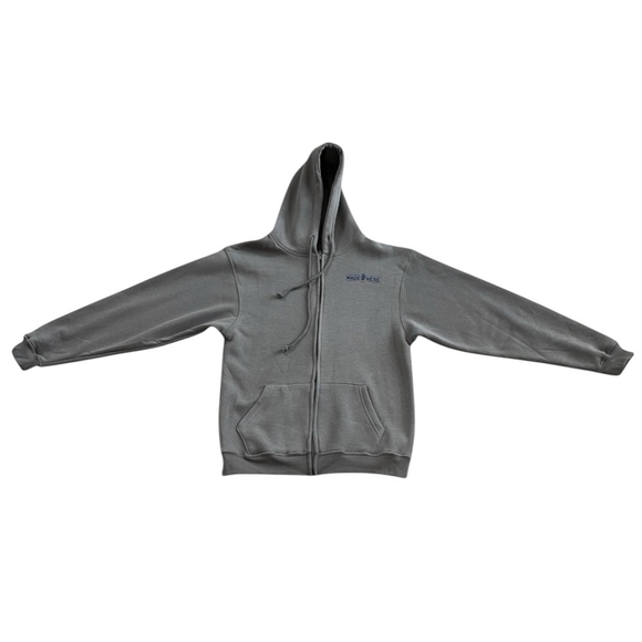 MADE HERE Bayside Hoodie Grey Zip Front Cardigan Hooded Sweater Men’s Pullover - Picture 7 of 8